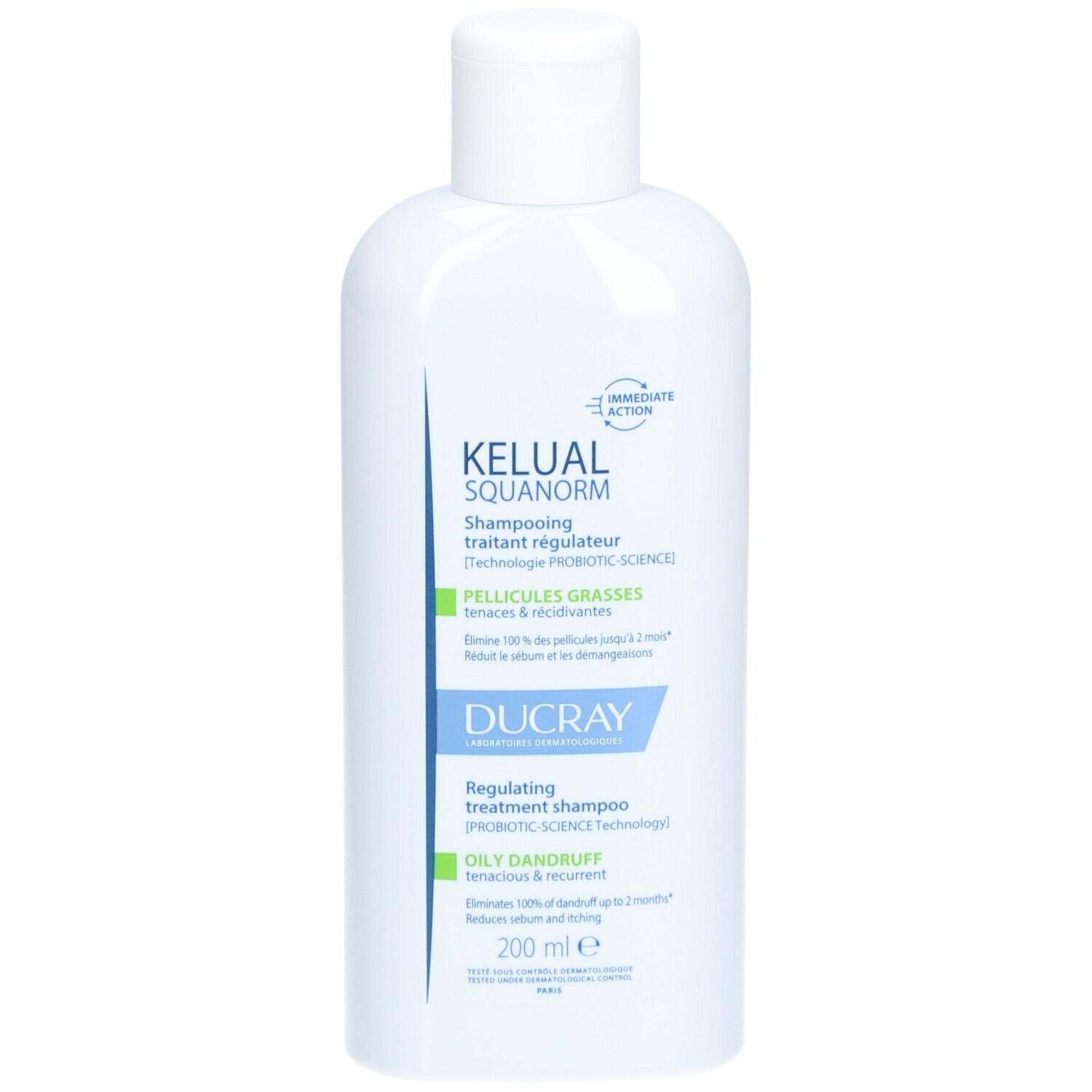 3282770396423-2-6975b997a9d5e Ducray, Kelual Squanorm, Hair Treatment Shampoo, Anti-Dandruff & Sebum Control, For Scalp With Oily Dandruf, 200 ml – Image 1