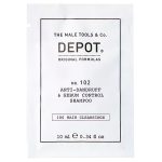 Depot, 100 Hair Cleansing No. 102, Botanical Complex, Hair Shampoo, Anti-Dandruff & Sebum Control, 10 ml