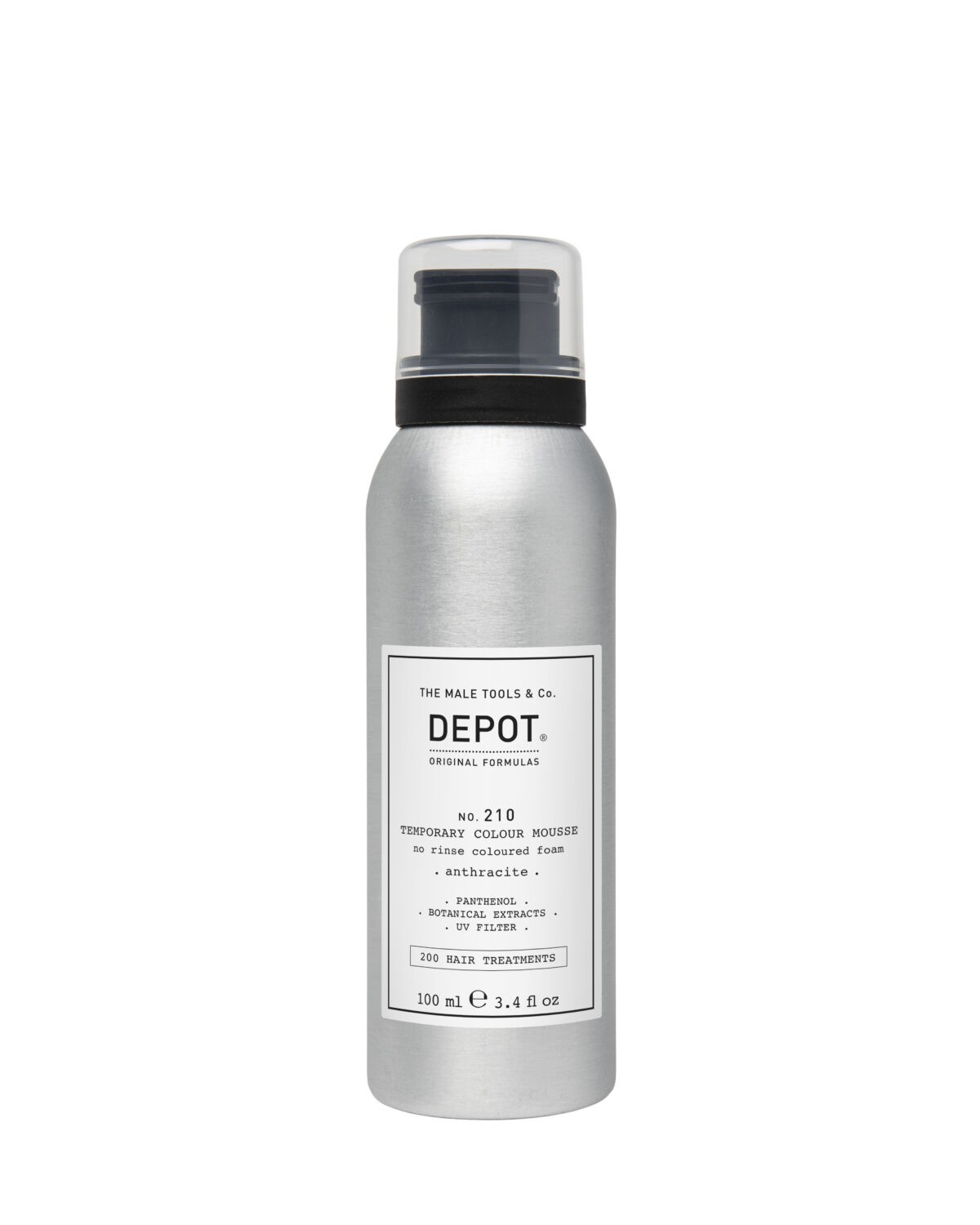 depot-200-hair-treatments-no-210-hair-colour-mousse-100-ml-0-8032274123590-1673281571 Depot, 200 Hair Treatments No. 210, Panthenol, Hair Colour Leave-In Mousse, Anthracite, 100 ml – Image 1