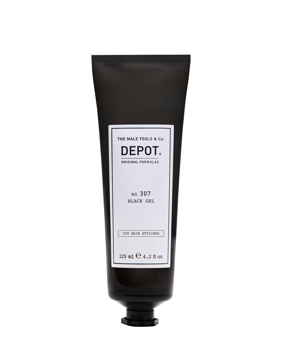 depot-300-hair-stylings-no-307-botanical-hair-styling-gel-for-styling-medium-hold-125-ml-1674206574 Depot, 300 Hair Stylings No. 307 Black, Botanical Complex, Hair Styling Gel, Temporary Coverage & Volume, Medium Hold, 125 ml – Image 1