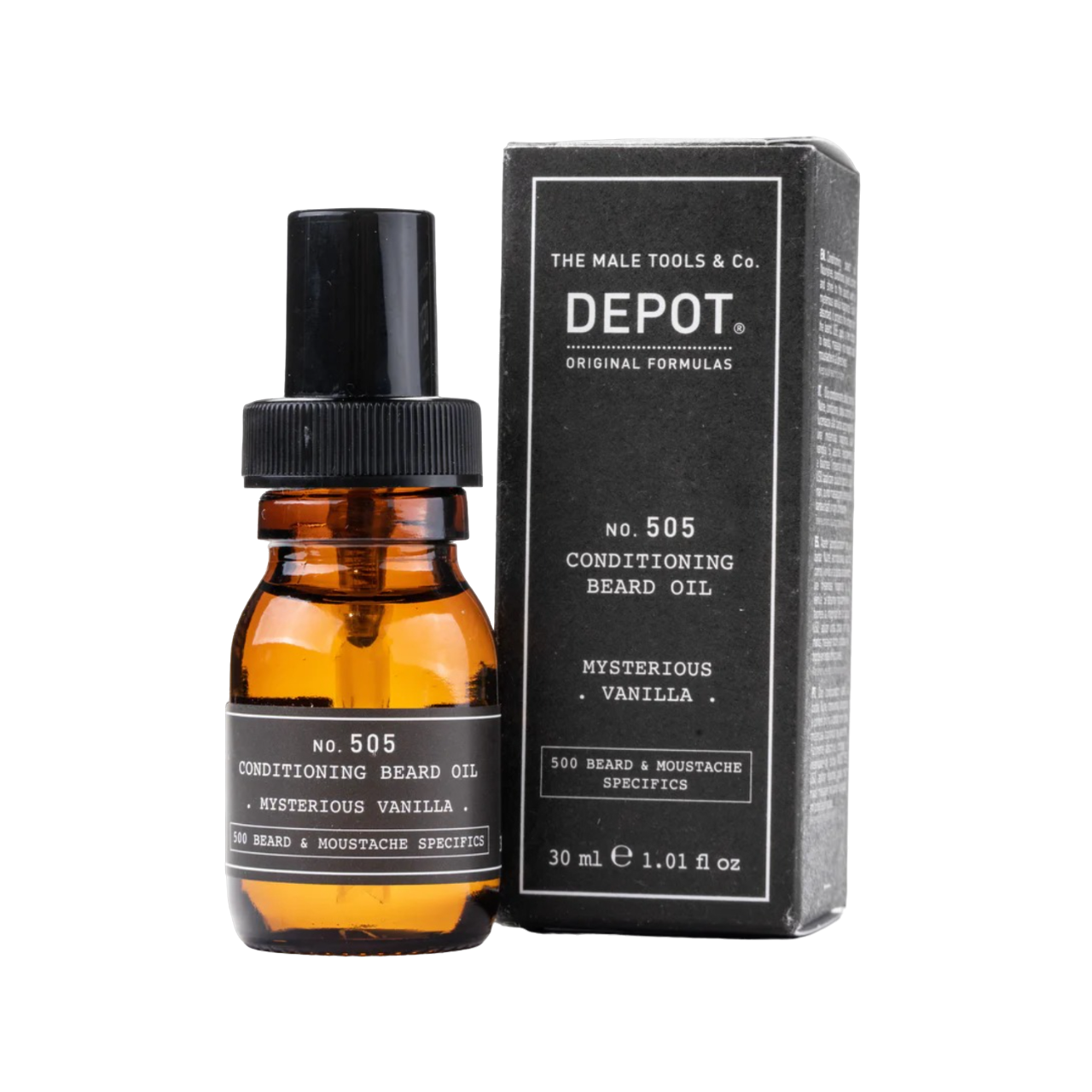 depot-500-beard-mustache-specifics-no-505-beard-oil-misterious-vanilla-for-shine-softness-30-ml-1681472279 Depot, 500 Beard & Mustache Specifics No. 505, Beard Oil, Misterious Vanilla, Vitamin E, For Shine & Softness, 30 ml – Image 1