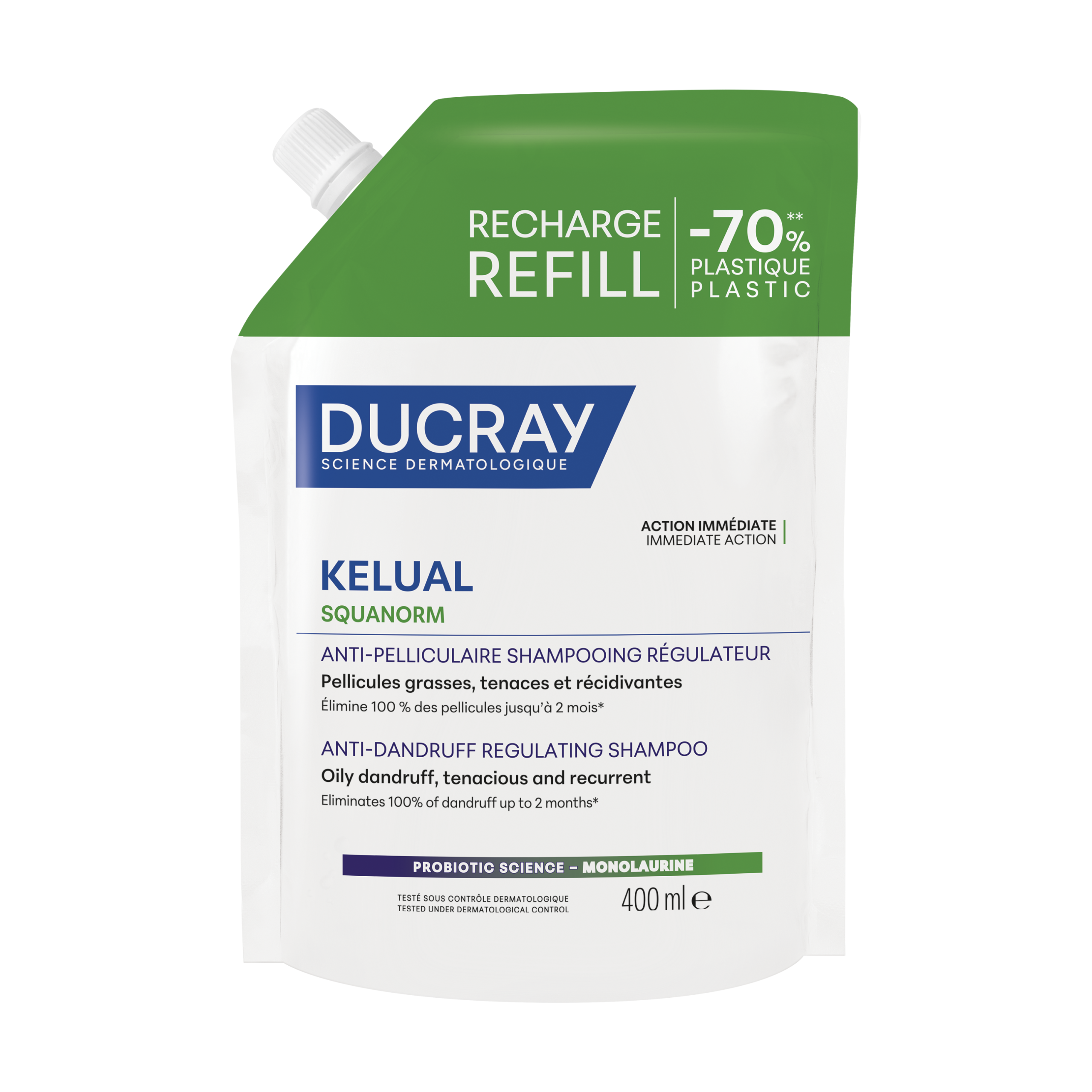 ducray-kelual-squanorm-hair-treatment-shampoo-anti-dandruff-scalp-with-dandruff-refill-400-ml-1769520619 Ducray, Kelual Squanorm, Hair Treatment Shampoo, Anti-Dandruff, For Scalp With Oily Dandruf, Refill, 400 ml – Image 1