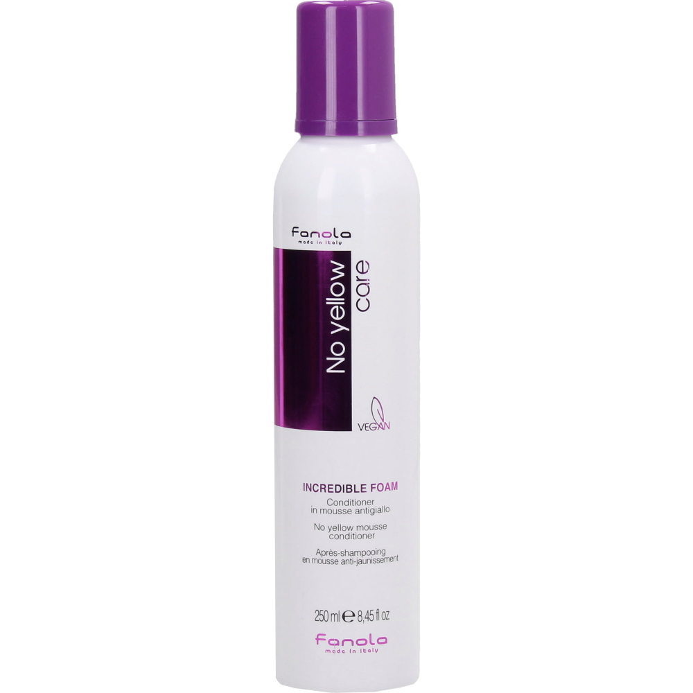 fanola-no-yellow-incredible-hair-leave-in-foam-conditioner-for-neutralisation-of-yellow-tones-250-ml-1676622699 Fanola, No Yellow Incredible, Hair Leave-In Foam Conditioner, For Neutralisation Of Yellow Tones, 250 ml – Image 1