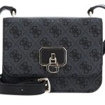 Guess, Noelle, Belt, Magnetic Clip, Textile Crossbody Bag, Black, 14 x18.5 x7 cm, For Women