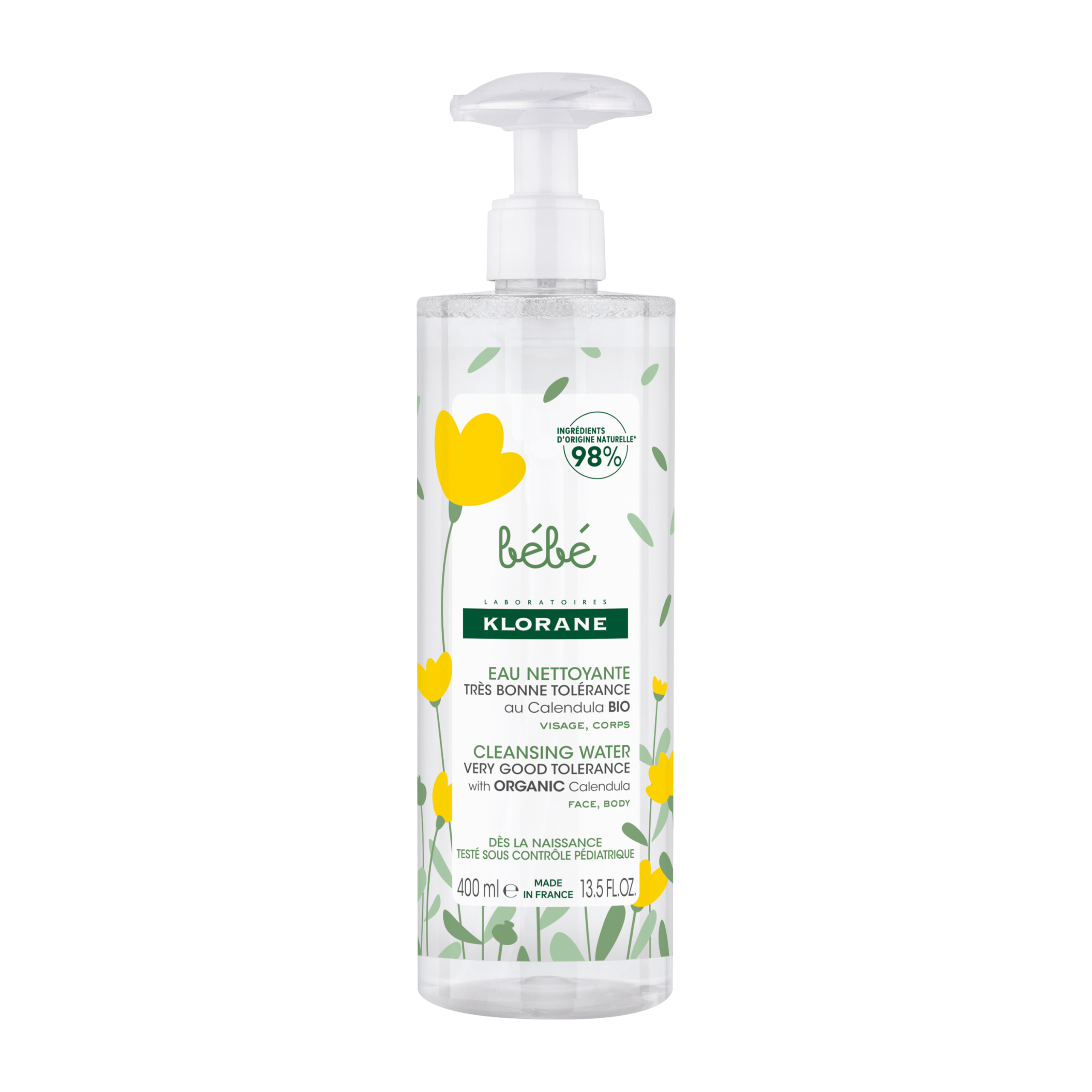 klorane-baby-gentle-cleansing-cleansing-water-for-face-body-400-ml-1769609212 Klorane, Baby, Gentle Cleansing, Cleansing Water, For Face & Body, 400 ml – Image 1