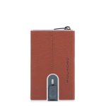 Piquadro, Black Square, Leather Card Holder, Square Sliding System, Brown, Unisex