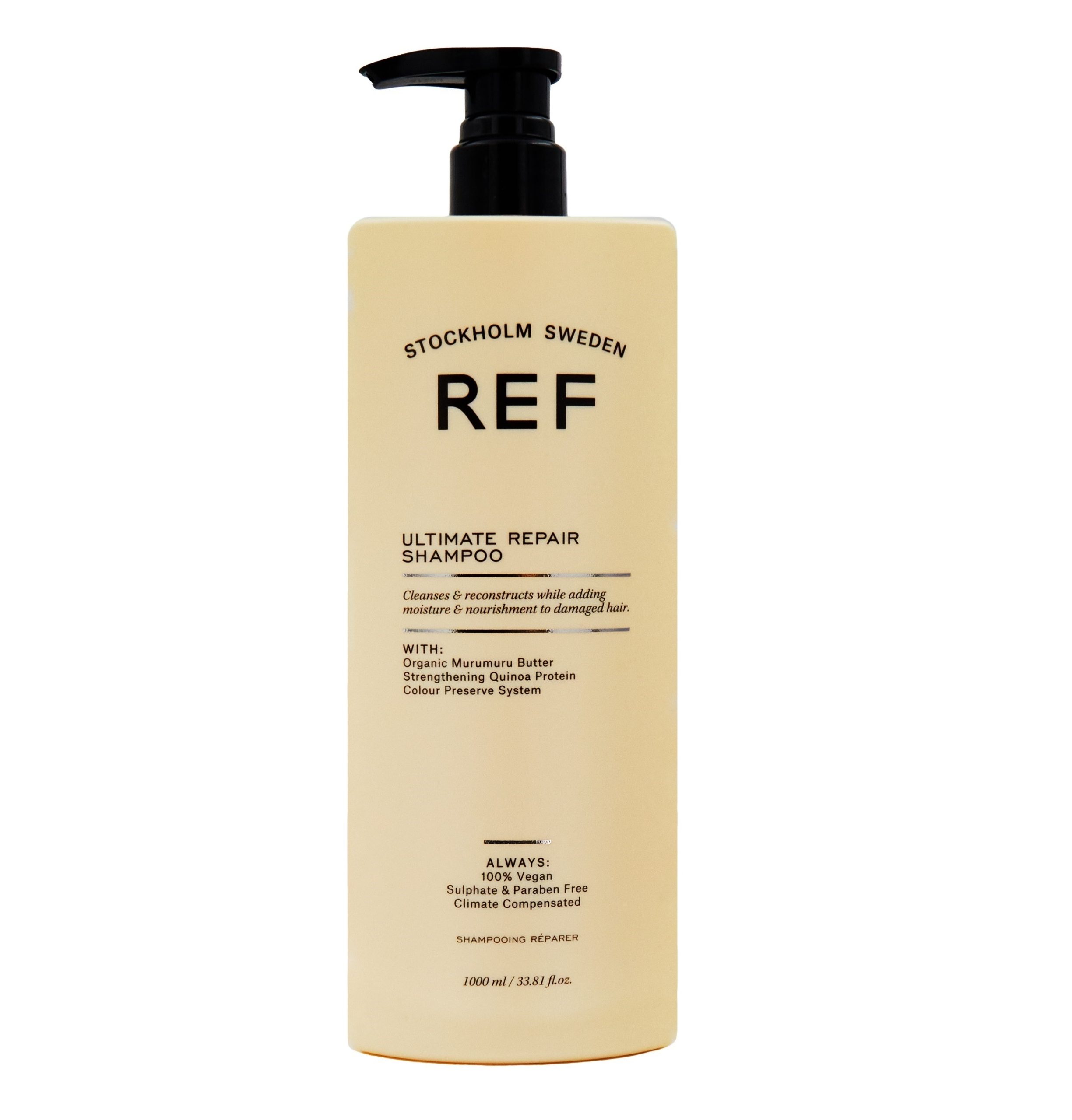 ref-stockholm-ultimate-repair-vegan-hair-shampoo-for-repairing-1000-ml-1680035279-1 Ref Stockholm, Ultimate Repair, Sulfates-Free, Hair Shampoo, Repairing & Strengthening, 1000 ml – Image 1