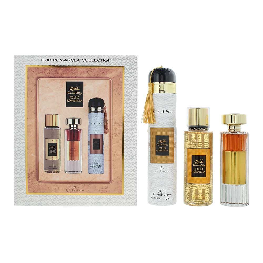 set-ard-al-zaafaran-oud-romancea-eau-de-parfum-for-women-100-ml-oud-romancea-scented-spray-for-women-250-ml-oud-romancea-amber-room-air-freshener-300-ml-1768122033-1 Set Ard Al Zaafaran: Oud Romancea, Eau De Parfum, For Women, 100 ml + Oud Romancea, Scented Spray, For Women, 250 ml + Oud Romancea, Amber, Room Air Freshener, 300 ml – Image 1