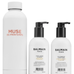 Set Balmain Professionnel: Balmain Professionnel, Argan Oil, Hair Shampoo, Moisturizing, 300 ml + Balmain Professionnel, Hair Conditioner, For Moisturizing, 300 ml + Muse Du Printemps, GWP Steel Water Bottle, White