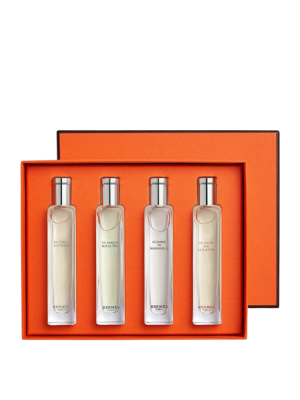 set-hermes-un-jardin-a-cythere-eau-de-toilette-unisex-15-ml-un-jardin-sur-le-nil-eau-de-toilette-unisex-15-ml-le-jardin-de-monsieur-li-eau-de-toilette Set Hermes: Un Jardin A Cythere, Eau De Toilette, Unisex, 15 ml + Un Jardin Sur Le Nil, Eau De Toilette, Unisex, 15 ml + Le Jardin de Monsieur Li, Eau De Toilette, For Women, 15 ml + Un Jardin Sur La Lagune, Eau De Toilette, Unisex, 15 ml – Image 1