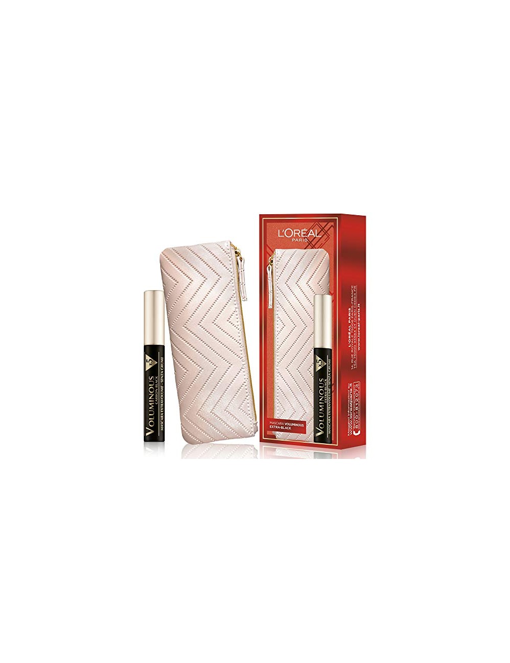 set-l-oreal-paris-makeup-bag-cream-voluminous-x5-volumizing-mascara-extra-black-7-5-ml-1700120010 Set L'Oreal Paris: Textile Makeup Bag, Cream + Voluminous X5, Volumizing, Mascara, Extra Black, 7.5 ml – Image 1