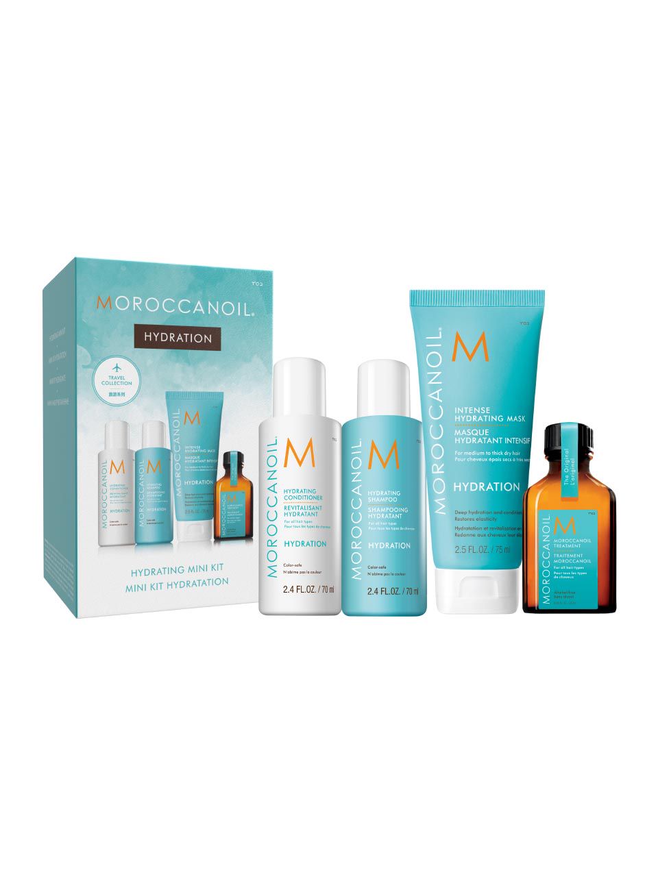 set-moroccanoil-hydration-hair-treatment-cream-mask-75-ml-hydration-hair-cream-treatment-25-ml-hydration-hair-conditioner-for-hydration-70-ml-hydratio Set Moroccanoil: Hydration, Hair Treatment Cream Mask, 75 ml + Hydration, Hair Oil Treatment, Hydrating, 25 ml + Hydration, Hair Conditioner, For Hydration, 70 ml + Hydration, Paraben-Free, Hair Shampoo, Moisture And Shine, 70 ml – Image 1
