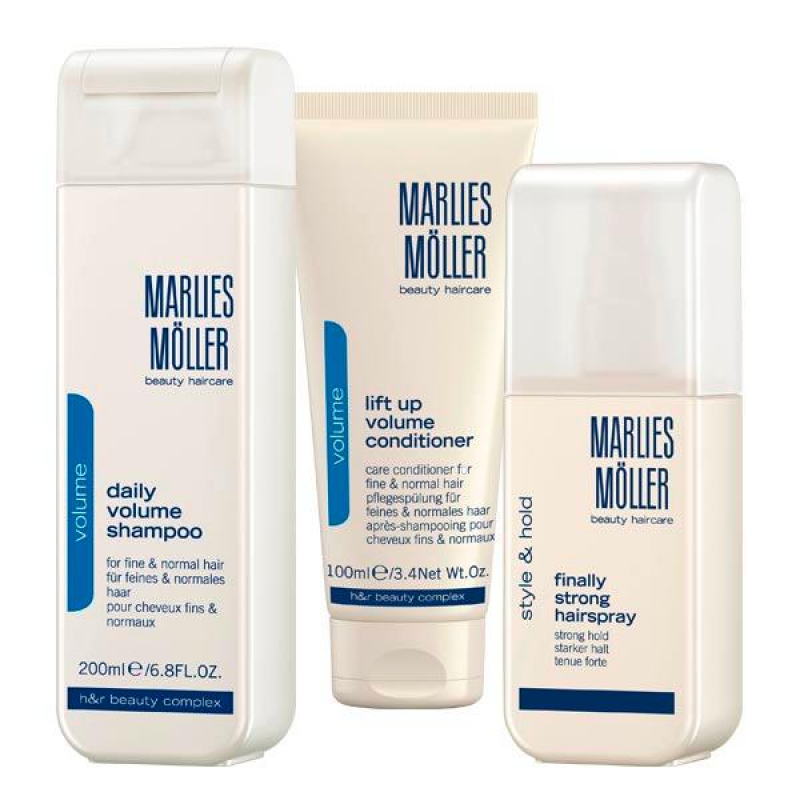 xmas-set-set-marlies-moller-lift-up-hair-conditioner-for-volume-100-ml-finally-strong-hair-spray-for-styling-strong-hold-125-ml-daily-volume-hair-shampoo-200-ml-1678703899-1 Xmas Set Set Marlies Moller: Lift-Up, Hair Conditioner, For Volume, 100 ml + Finally Strong, Hair Spray, For Styling, Strong Hold, 125 ml + Daily Volume, Hair Shampoo, 200 ml – Image 1